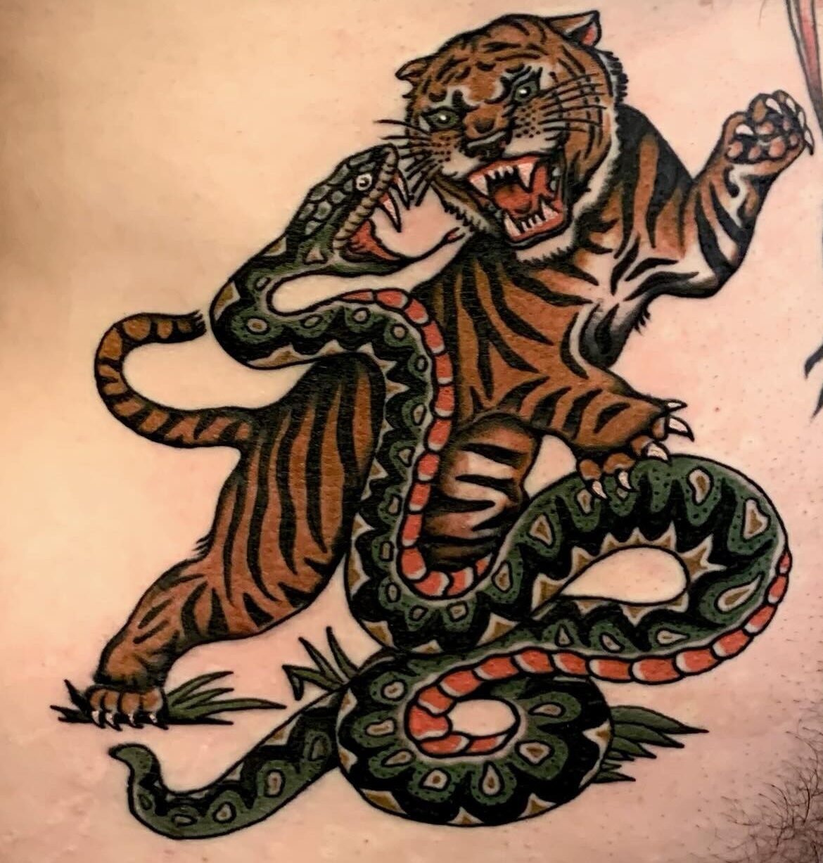 oldschool tiger tattoo