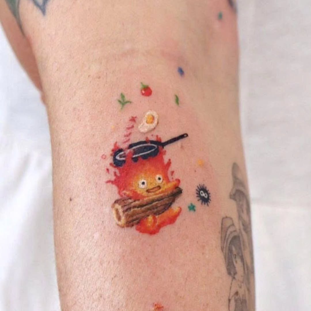 colorful anime tattoo