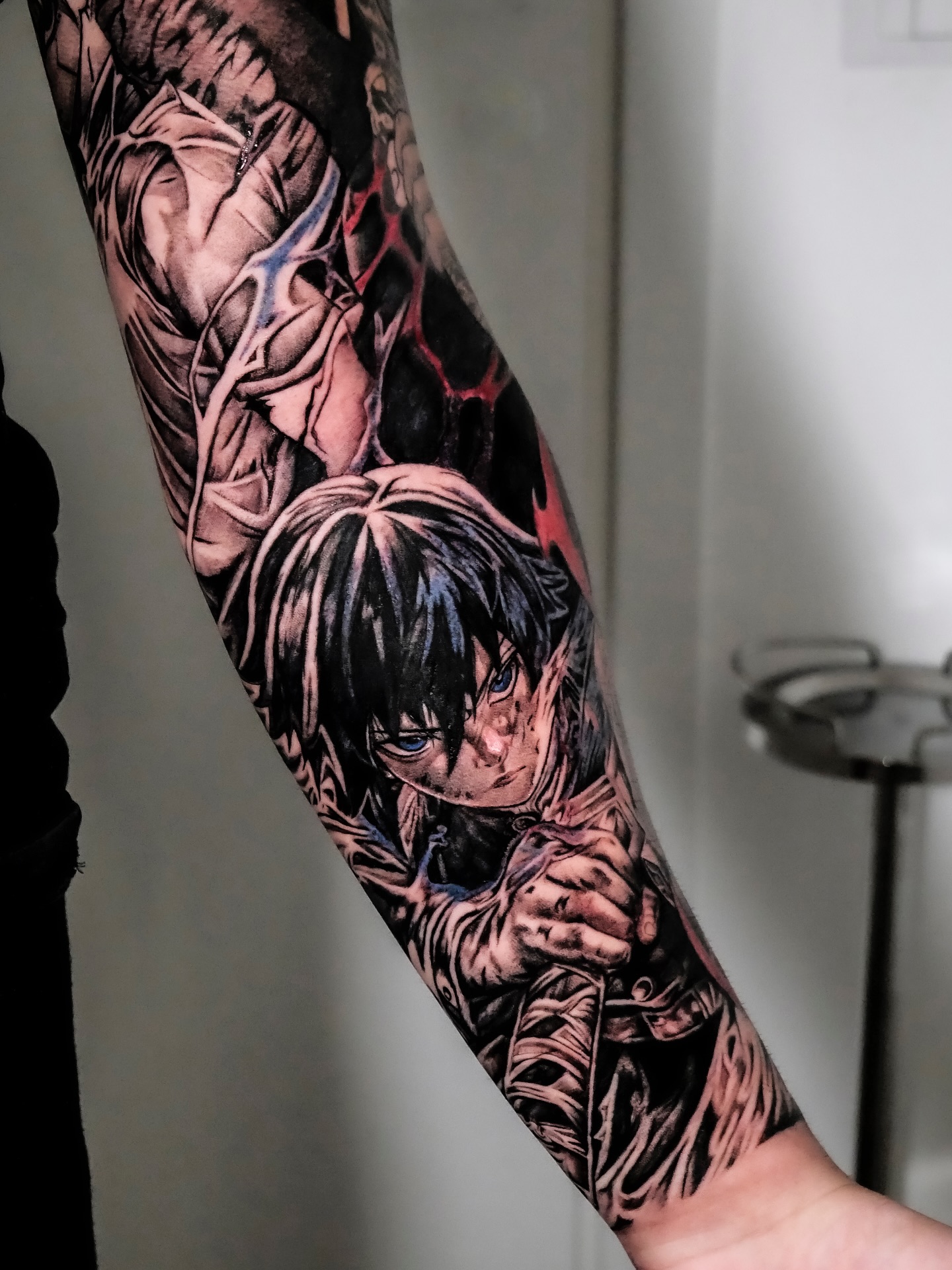 anime sleeve tattoo